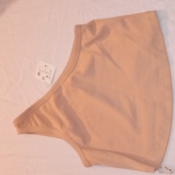 Zara Tops Zara Crop Top One Shoulder L Beige Nwt Poshmark